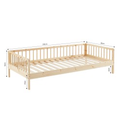 Lit enfant LOU  pin massif  90x190 sommier inclus