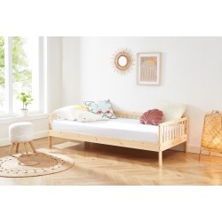 Lit enfant LOU  pin massif  90x190 sommier inclus