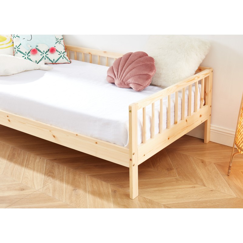 Lit enfant LOU  pin massif  90x190 sommier inclus