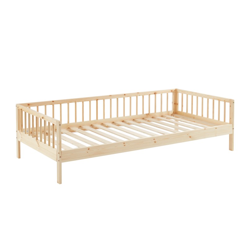 Lit enfant LOU  pin massif  90x190 sommier inclus