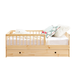 Lit enfant LOU avec tiroir  pin massif  70x140 sommier inclus