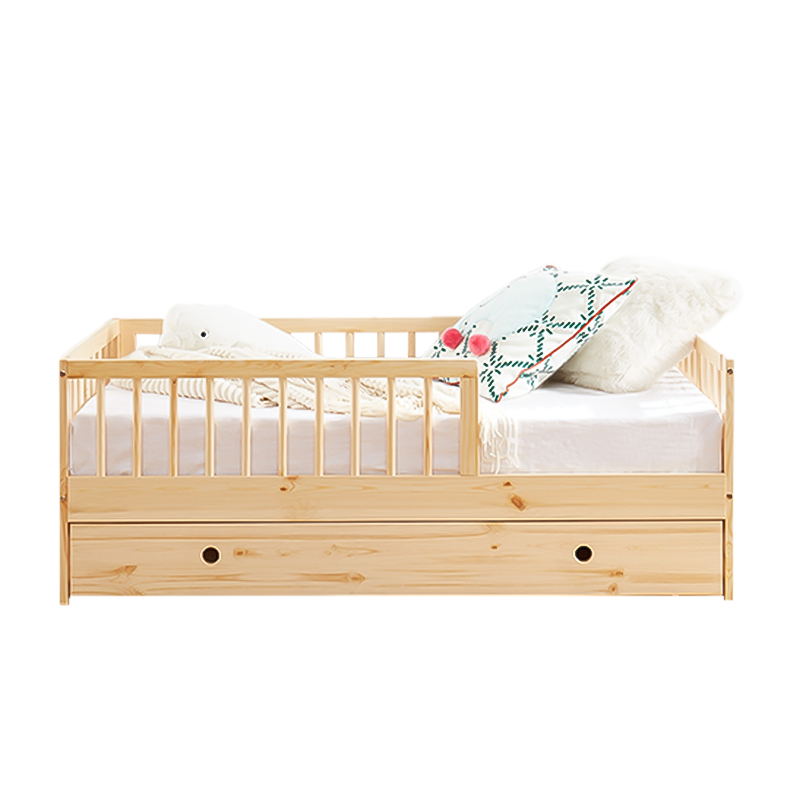Lit enfant LOU avec tiroir  pin massif  70x140 sommier inclus