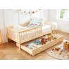 Lit enfant LOU avec tiroir  pin massif  70x140 sommier inclus