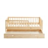 Lit enfant LOU avec tiroir  pin massif  70x140 sommier inclus