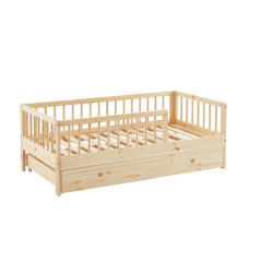 Lit enfant LOU avec tiroir  pin massif  70x140 sommier inclus
