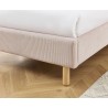 Lit enfant MAGNUS velours côtelé rose poudré 90x190 sommier inclus