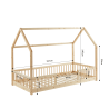 Lit cabane avec barrières TINY pin massif 90x190 sommier inclus