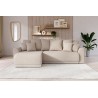 Canapé d'angle NOVA convertible tissu beige 4 places