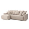 Canapé d'angle NOVA convertible tissu beige 4 places