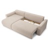 Canapé d'angle NOVA convertible tissu beige 4 places