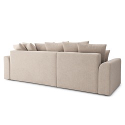 Canapé d'angle NOVA convertible tissu beige 4 places