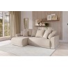 Canapé d'angle NOVA convertible tissu beige 4 places