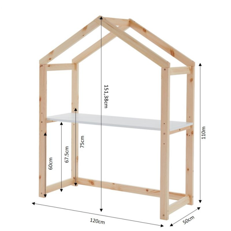 Bureau enfant cabane TINY  blanc  évolutif