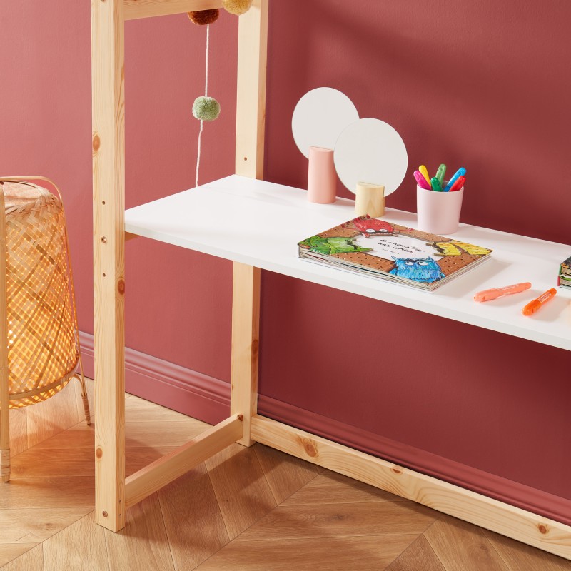 Bureau enfant cabane TINY  blanc  évolutif