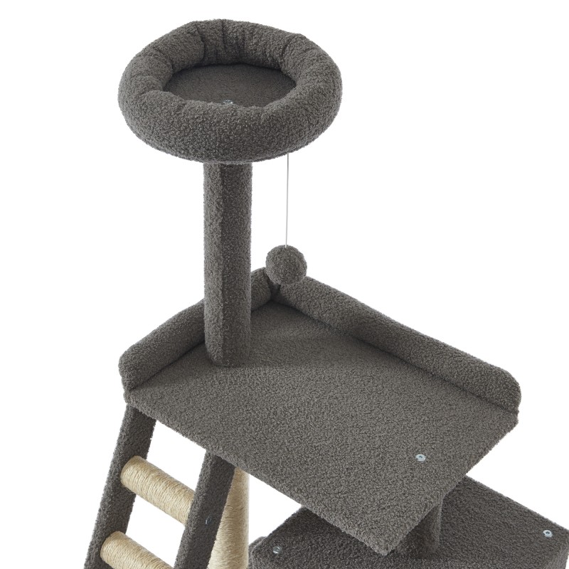 Arbre à chat CALYPSO tissu bouclette gris foncé