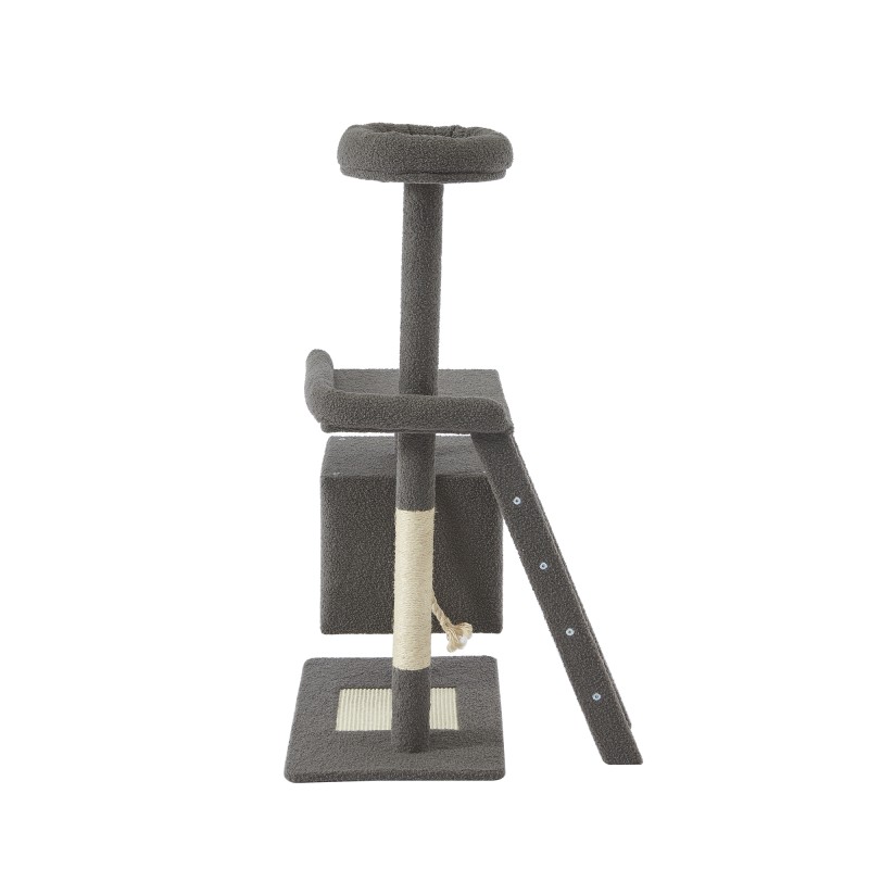 Arbre à chat CALYPSO tissu bouclette gris foncé