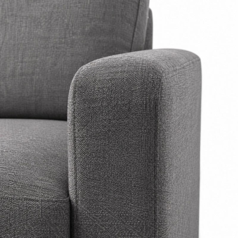 XEUS Canapé convertible 3 places gris argent – matelas Diva Literie 140cm