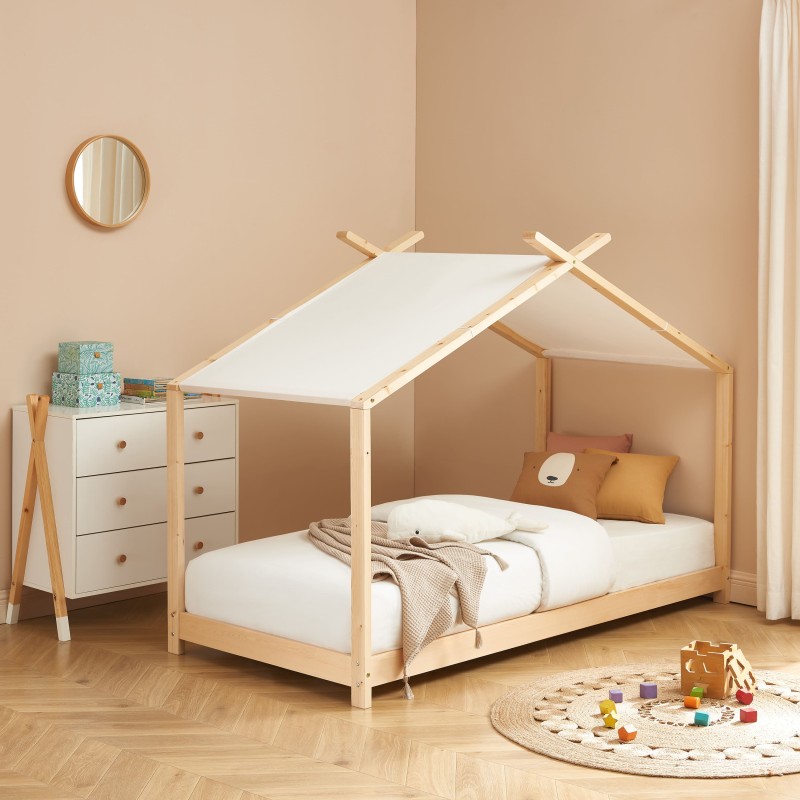 Lit tente TINY pin massif sommier inclus 90x190