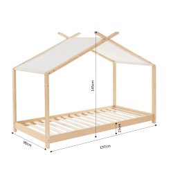 Lit tente TINY pin massif sommier inclus 90x190