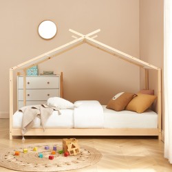 Lit tente TINY pin massif sommier inclus 90x190