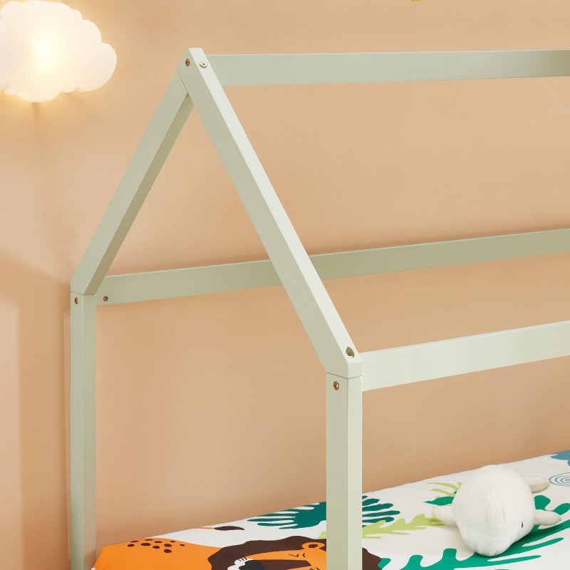 Lit enfant cabane TINY  pin vert  90x190 sommier inclus