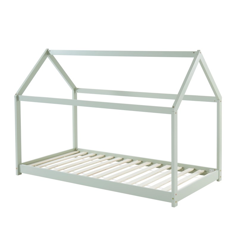 Lit enfant cabane TINY  pin vert  90x190 sommier inclus