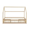 Lit cabane avec barrières TINY pin et rose 90x190cm sommier inclus