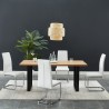 Lot de 4 chaises MARA simili blanc pieds métal chromé