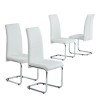 Lot de 4 chaises MARA simili blanc pieds métal chromé