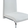 Lot de 4 chaises MARA simili blanc pieds métal chromé