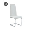 Lot de 4 chaises MARA simili blanc pieds métal chromé