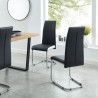 Lot de 4 chaises MARA simili noir et blanc pieds métal chromé