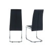 Lot de 4 chaises MARA simili noir et blanc pieds métal chromé