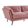 Canapé THELMA  en velours vieux rose au style scandinave