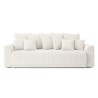 Canapé droit NOVA  convertible tissu bouclette blanc 3 places