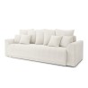 Canapé droit NOVA  convertible tissu bouclette blanc 3 places