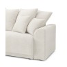 Canapé droit NOVA  convertible tissu bouclette blanc 3 places