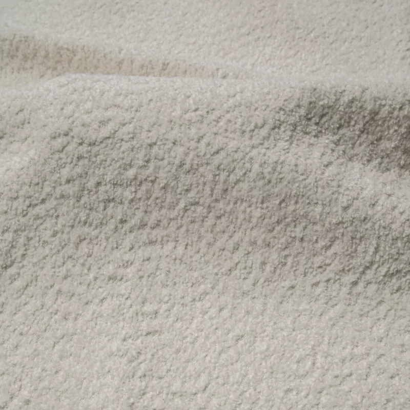Canapé droit NOVA  convertible tissu bouclette blanc 3 places