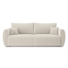Canapé droit REFA convertible velours côtelé beige 3 places