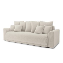 Canapé droit NOVA  convertible  velours côtelé beige 3 places