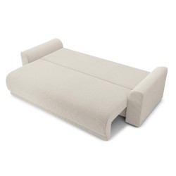 Canapé droit NOVA  convertible  velours côtelé beige 3 places