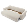 Canapé droit NOVA  convertible  velours côtelé beige 3 places