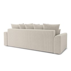 Canapé droit NOVA  convertible  velours côtelé beige 3 places