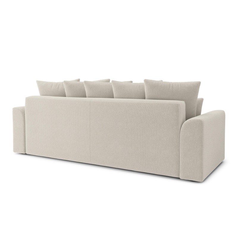 Canapé droit NOVA  convertible  velours côtelé beige 3 places