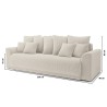 Canapé droit NOVA  convertible  velours côtelé beige 3 places