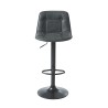Lot de 2 tabourets TOM en PU noir avec pieds noir