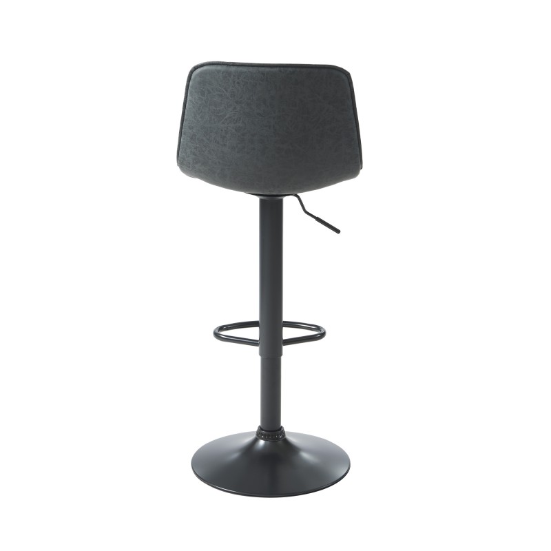 Lot de 2 tabourets TOM en PU noir avec pieds noir