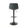 Lot de 2 tabourets TOM en PU noir avec pieds noir