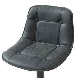 Lot de 2 tabourets TOM en PU noir avec pieds noir