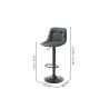 Lot de 2 tabourets TOM en PU noir avec pieds noir